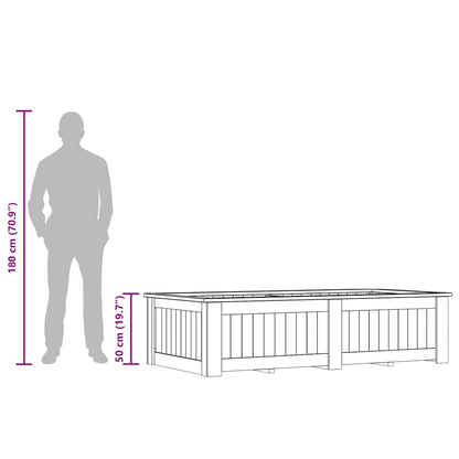 Fioriera Rialzata 196x100x50 cm in Legno di Pino Impregnato