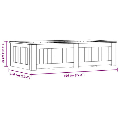 Fioriera Rialzata 196x100x50 cm in Legno di Pino Impregnato