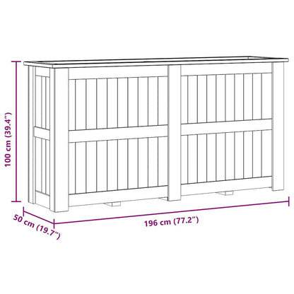Fioriera Rialzata 196x50x100 cm in Legno di Pino Impregnato - homemem39