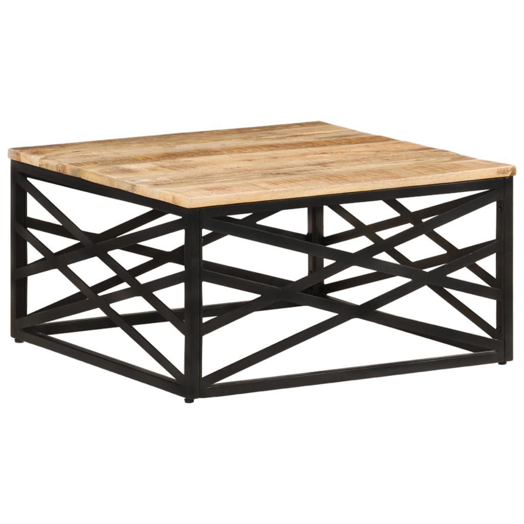 Tavolino da Salotto 68x68x35 cm in Legno Massello di Mango | homemem39