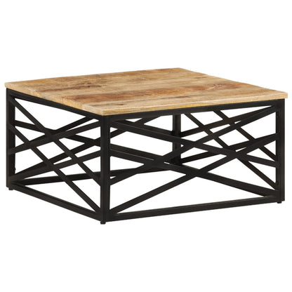 Tavolino da Salotto 68x68x35 cm in Legno Massello di Mango | homemem39