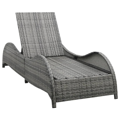 Lettino Prendisole con Cuscino in Polyrattan Antracite - homemem39