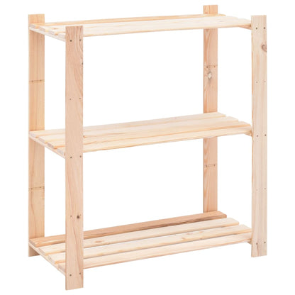 Scaffali a 3 Livelli 2 pz 80x38x90 cm in Massello Pino 150 kg | homemem39
