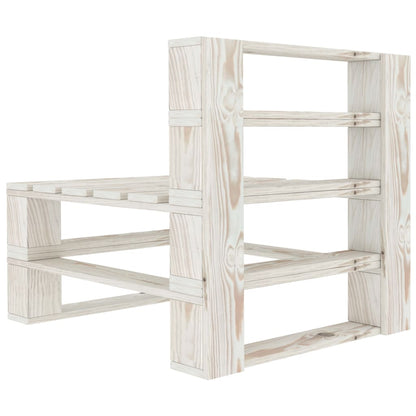 Divano Centrale da Giardino su Pallet in Legno Bianco | homemem39