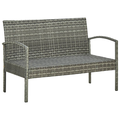 Set Divani da Giardino 4 pz con Cuscini in Polyrattan Grigio | homemem39