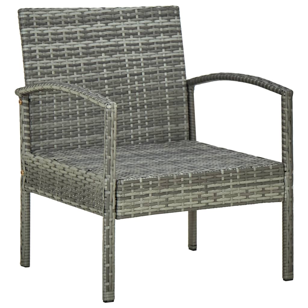 Set Divani da Giardino 4 pz con Cuscini in Polyrattan Grigio | homemem39