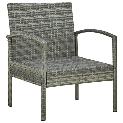 Set Divani da Giardino 4 pz con Cuscini in Polyrattan Grigio | homemem39