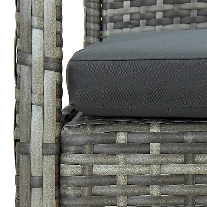 Set Divani da Giardino 4 pz con Cuscini in Polyrattan Grigio | homemem39