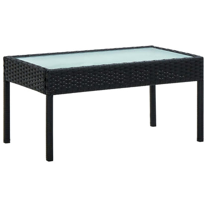 Set Divani da Giardino 4 pz con Cuscini in Polyrattan Nero | homemem39