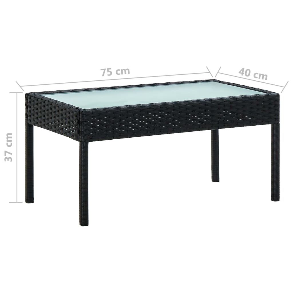Set Divani da Giardino 4 pz con Cuscini in Polyrattan Nero | homemem39
