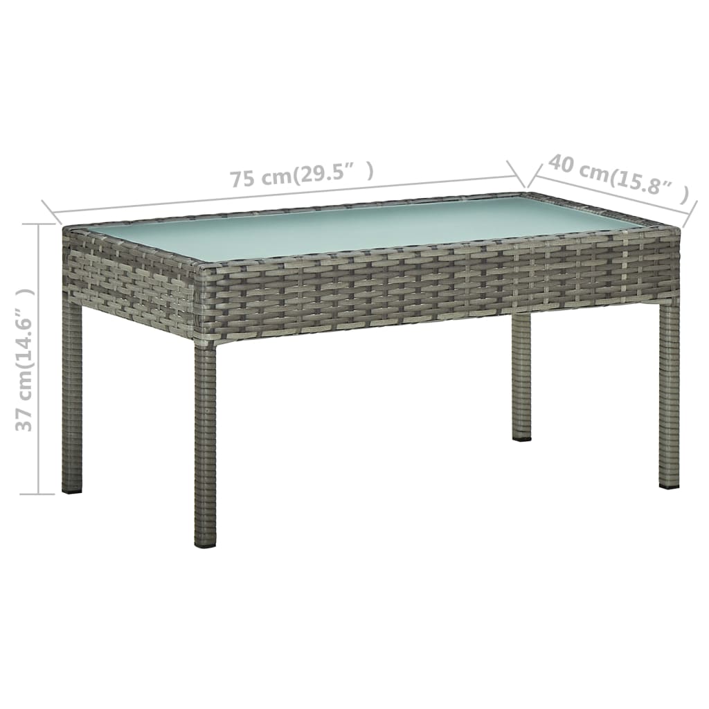 Set Divani da Giardino 5pz con Cuscini in Polyrattan Grigio | homemem39