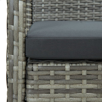 Divano da Giardino a 3 Posti con Cuscini in Polyrattan Grigio | homemem39