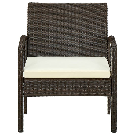 Sedia da Giardino con Cuscino in Polyrattan Marrone | homemem39