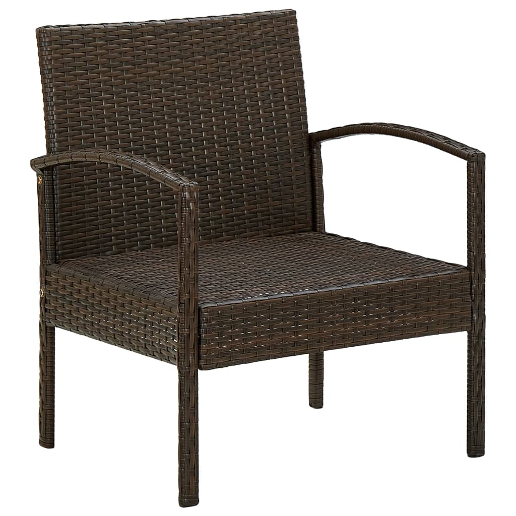 Sedia da Giardino con Cuscino in Polyrattan Marrone | homemem39
