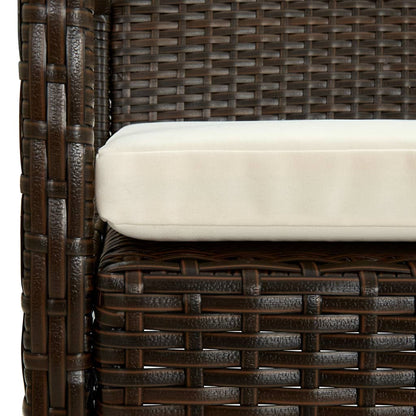 Sedia da Giardino con Cuscino in Polyrattan Marrone | homemem39