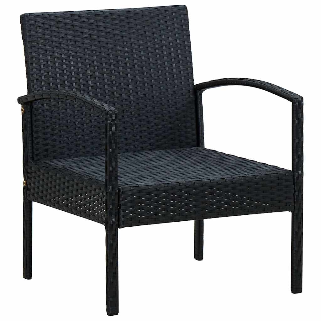 Sedia da Giardino con Cuscino in Polyrattan Nero | homemem39