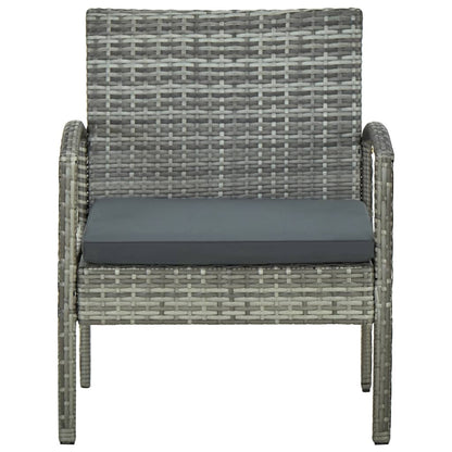 Sedia da Giardino con Cuscino in Polyrattan Grigio | homemem39