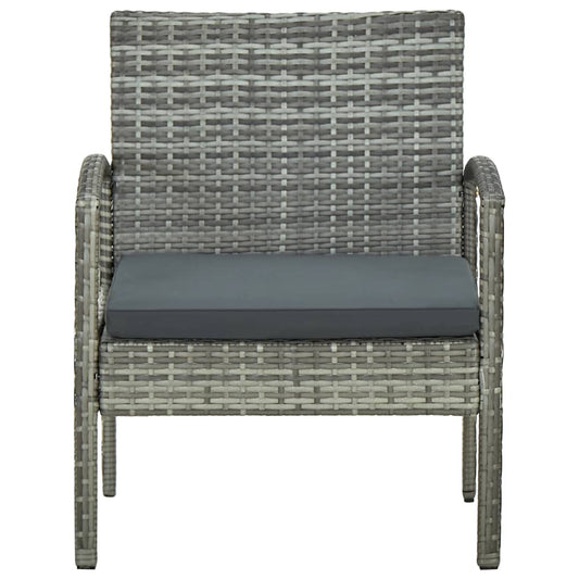Sedia da Giardino con Cuscino in Polyrattan Grigio | homemem39