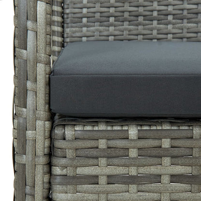 Sedia da Giardino con Cuscino in Polyrattan Grigio | homemem39