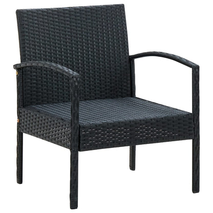 Sedia da Giardino con Cuscino in Polyrattan Nero | homemem39