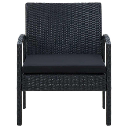 Sedia da Giardino con Cuscino in Polyrattan Nero | homemem39