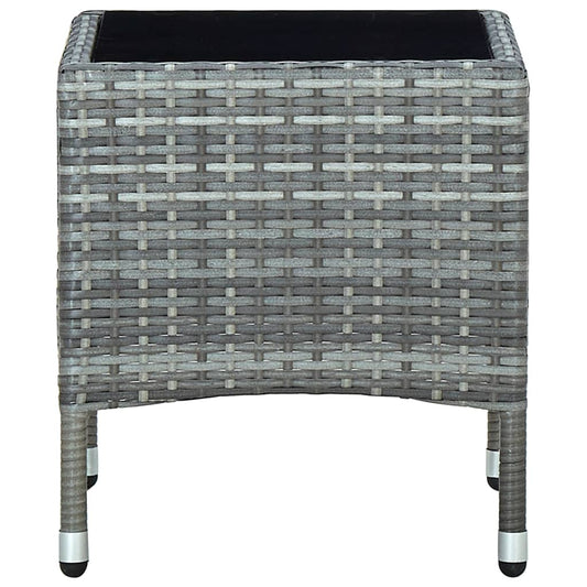 Tavolo da Giardino Grigio 40x40x45 cm in Polyrattan - homemem39