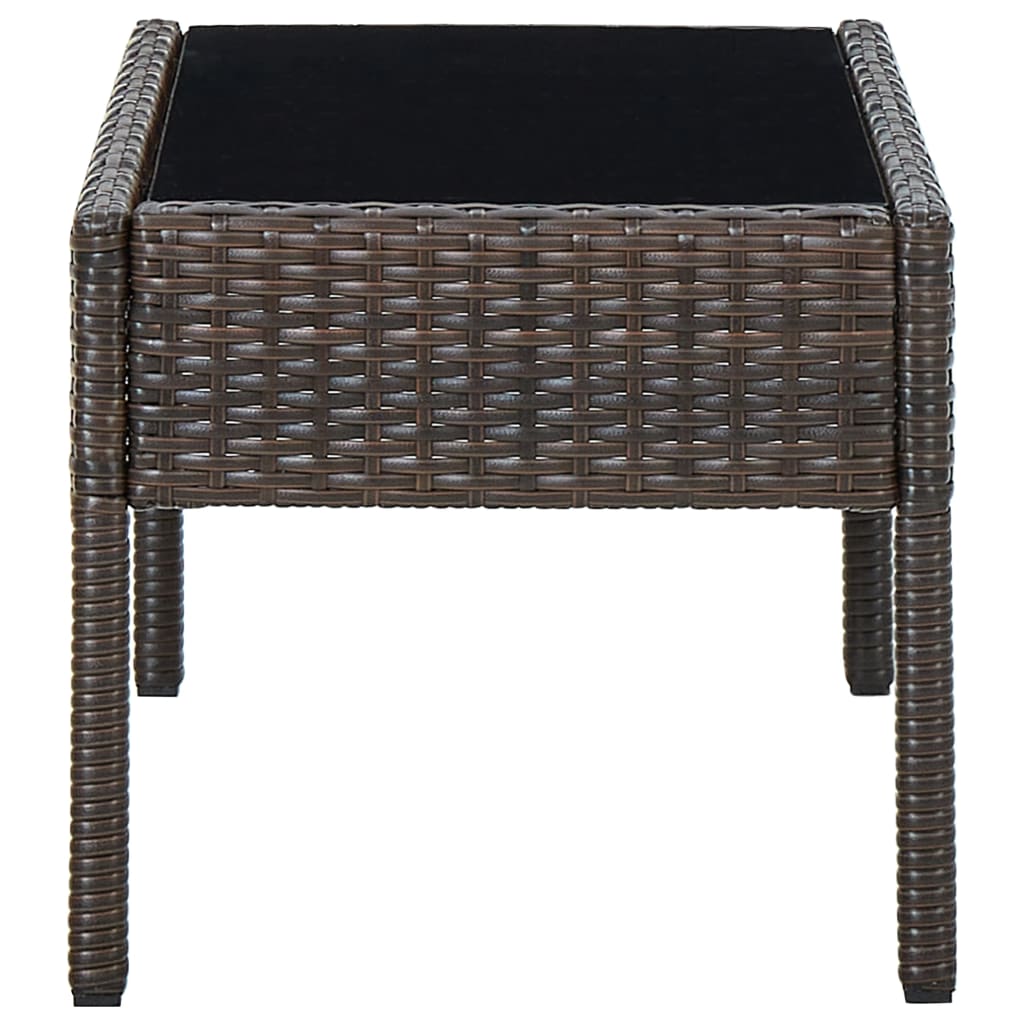 Tavolo da Giardino Marrone 75x40x37 cm in Polyrattan - homemem39