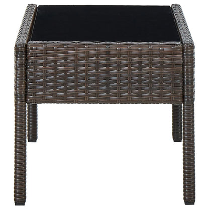 Tavolo da Giardino Marrone 75x40x37 cm in Polyrattan - homemem39