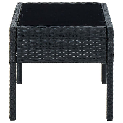 Tavolo da Giardino Nero 75x40x37 cm in Polyrattan - homemem39