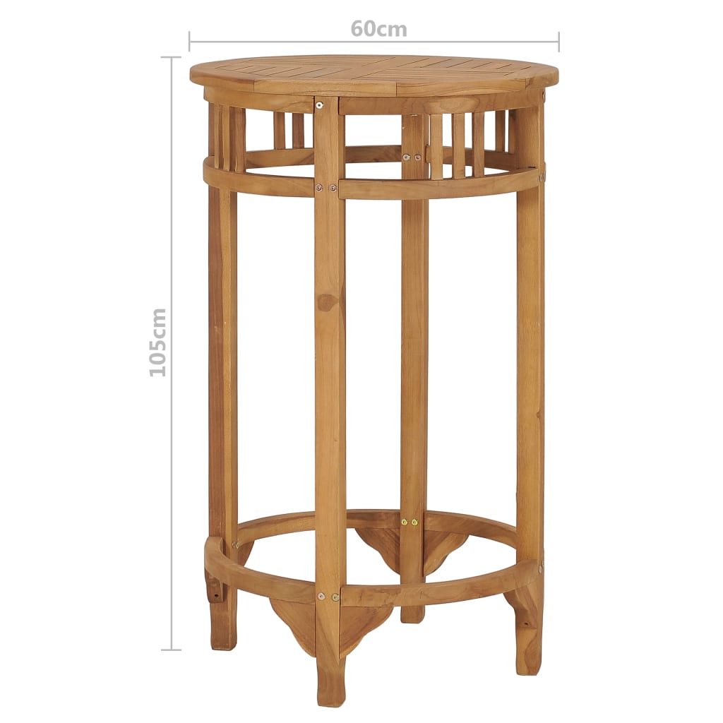 Tavolino da Bar Ø 60 cm in Legno Massello di Teak | homemem39