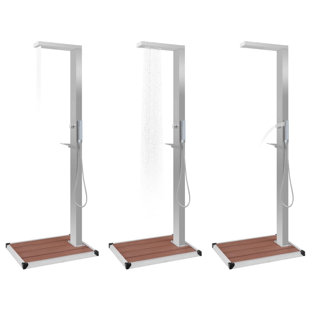 Doccia da Esterno con Piatto in WPC Acciaio Inossidabile