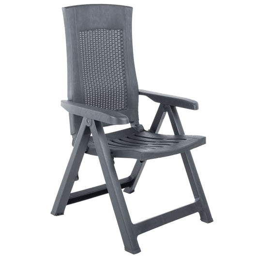 Sedie da Giardino Reclinabili 2 pz in Plastica Antracite - homemem39
