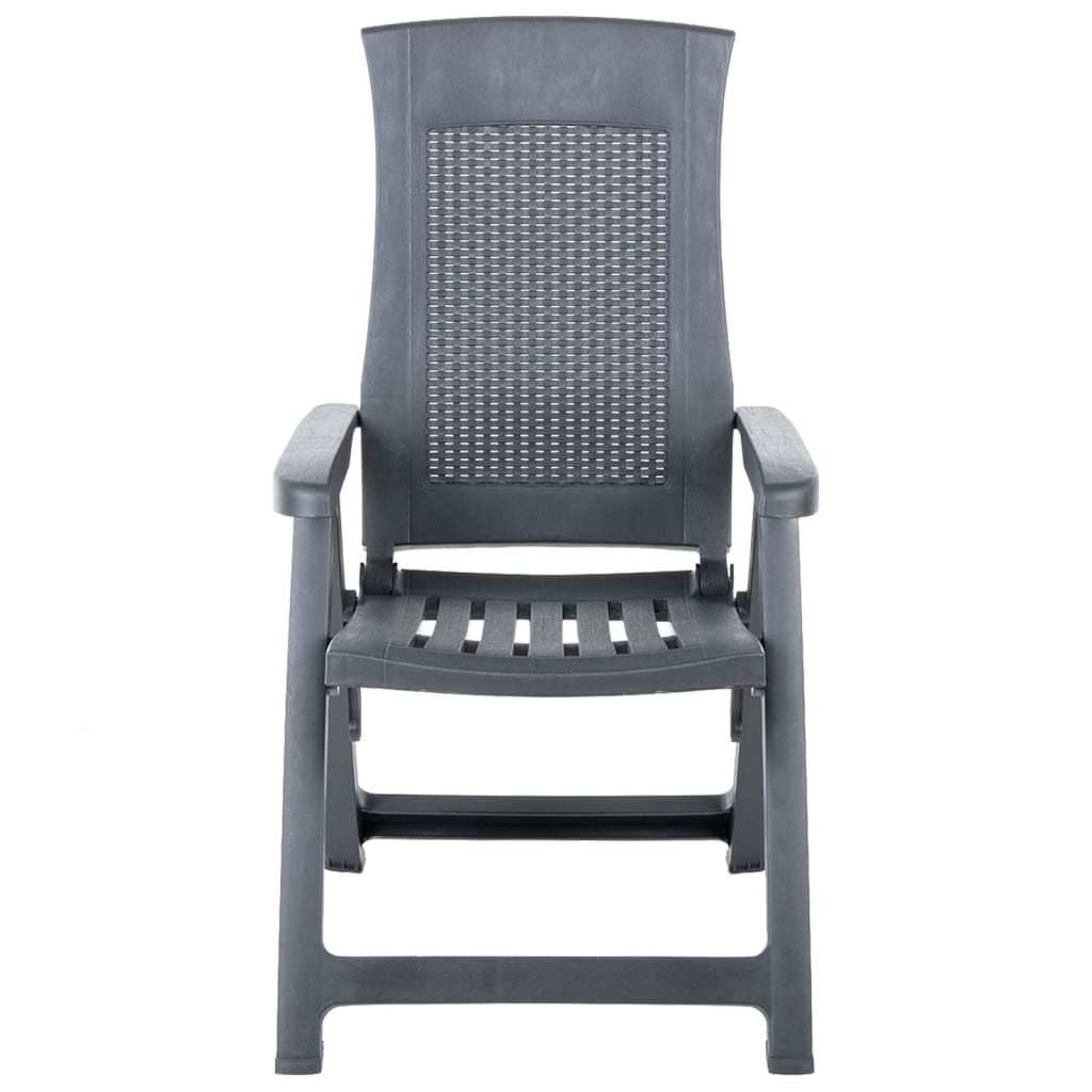 Reclining Garden Chairs 2 pcs in Anthracite Plastic