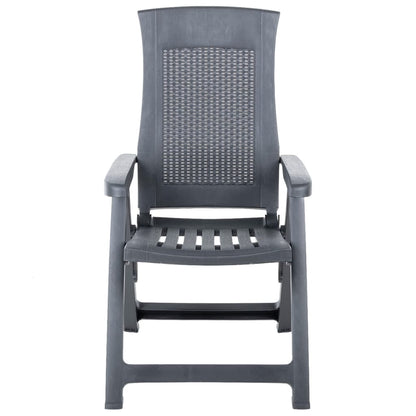 Reclining Garden Chairs 2 pcs in Anthracite Plastic