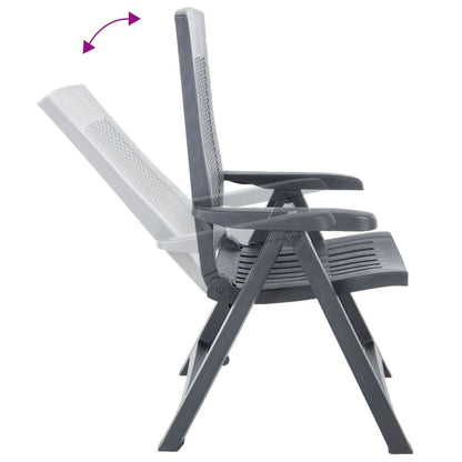 Sedie da Giardino Reclinabili 2 pz in Plastica Antracite | homemem39
