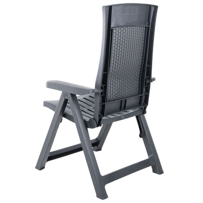 Reclining Garden Chairs 2 pcs in Anthracite Plastic