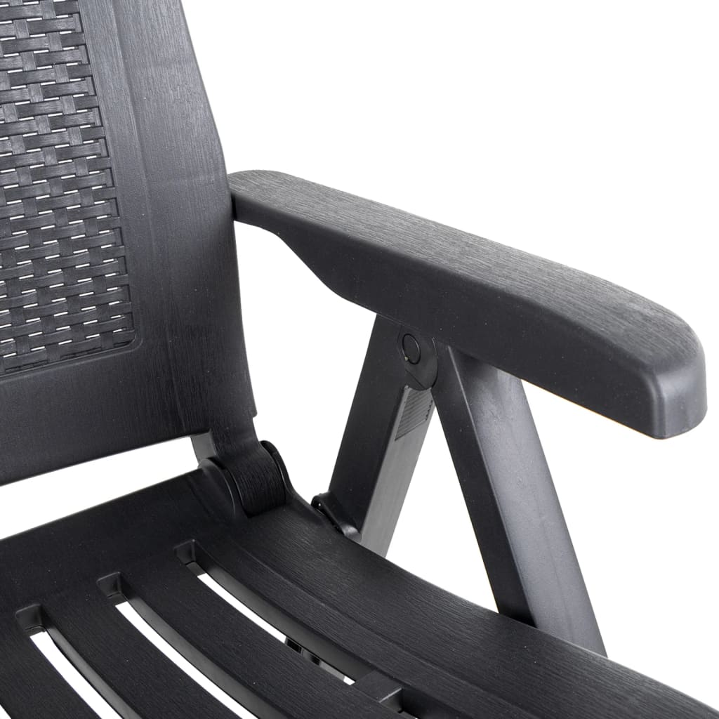 Reclining Garden Chairs 2 pcs in Anthracite Plastic