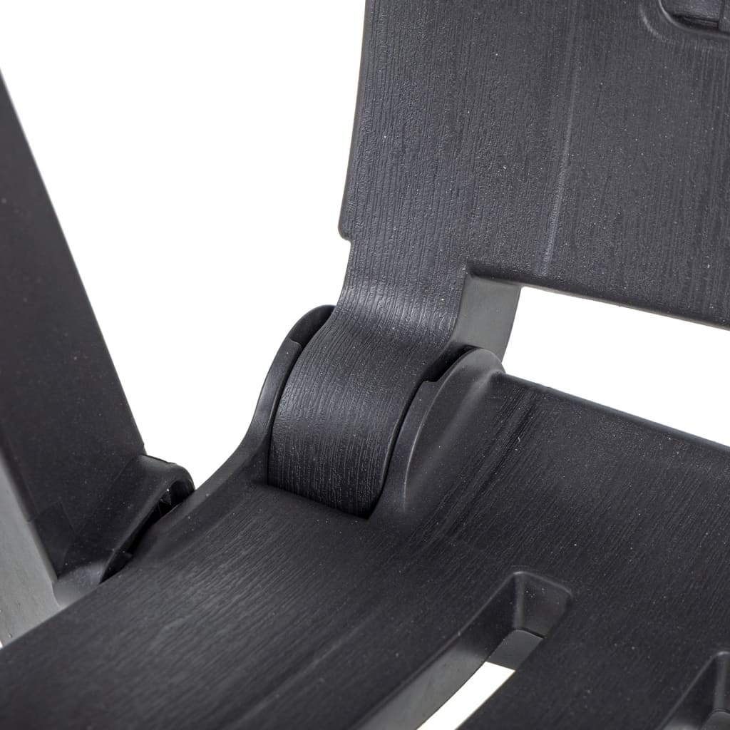 Reclining Garden Chairs 2 pcs in Anthracite Plastic
