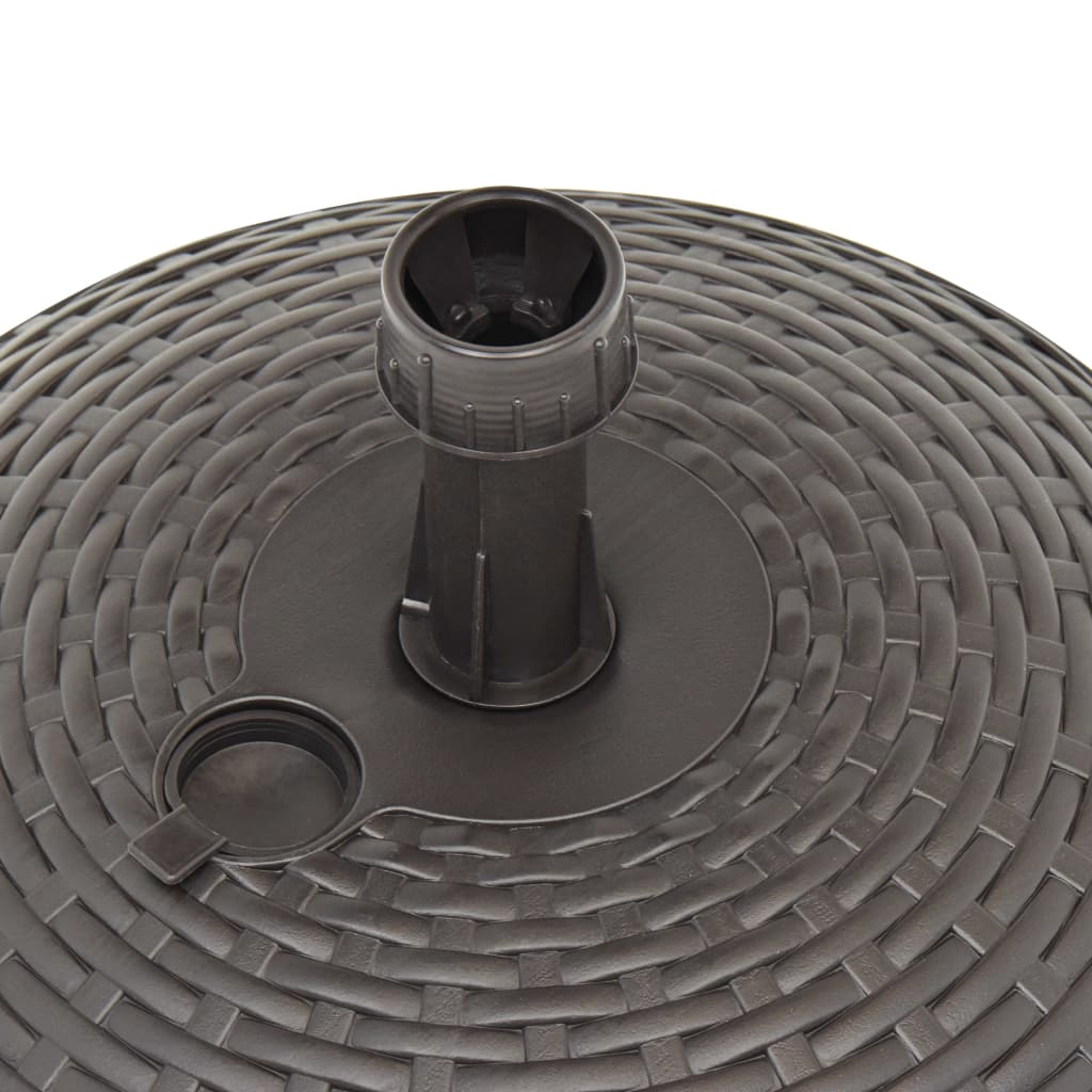 Base Ombrellone per Sabbia/Acqua 20L Marrone Rattan in Plastica - homemem39