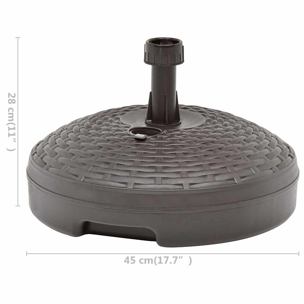 Base Ombrellone per Sabbia/Acqua 20L Marrone Rattan in Plastica | homemem39