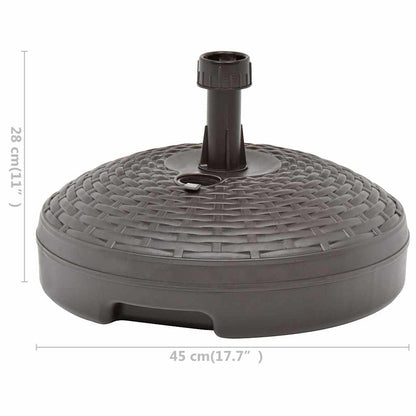 Base Ombrellone per Sabbia/Acqua 20L Marrone Rattan in Plastica | homemem39