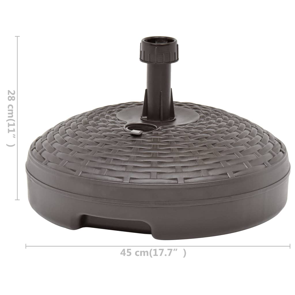 Base Ombrellone per Sabbia/Acqua 20L Marrone Rattan in Plastica - homemem39