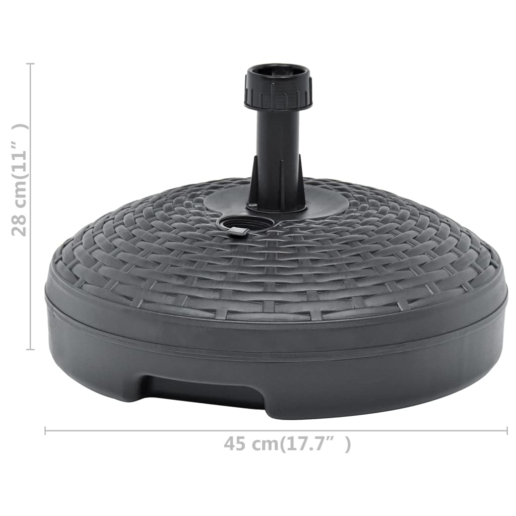 Base Ombrellone Sabbia/Acqua 20L Antracite Rattan in Plastica | homemem39