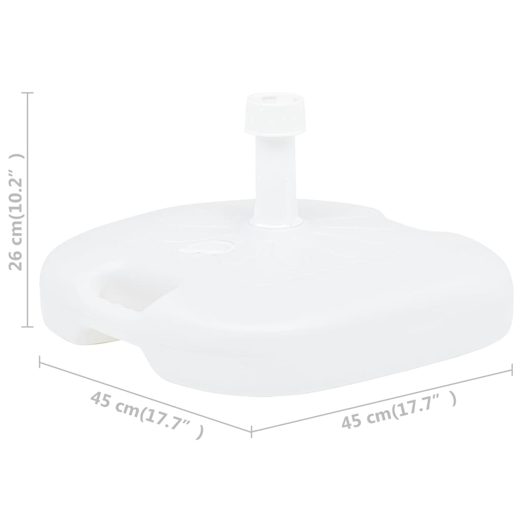 Base Ombrellone Riempibile con Sabbia/Acqua 16L Bianca Plastica | homemem39