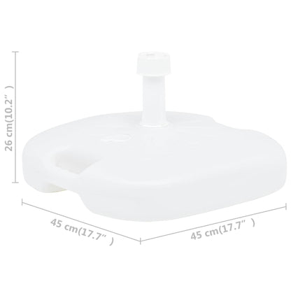 Base Ombrellone Riempibile con Sabbia/Acqua 16L Bianca Plastica | homemem39