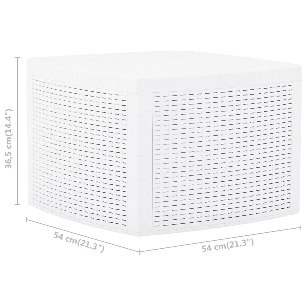 Tavolino Bianco 54x54x36,5 cm in Plastica - homemem39