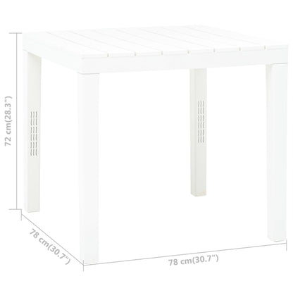 Tavolo da Giardino Bianco 78x78x72 cm in Plastica