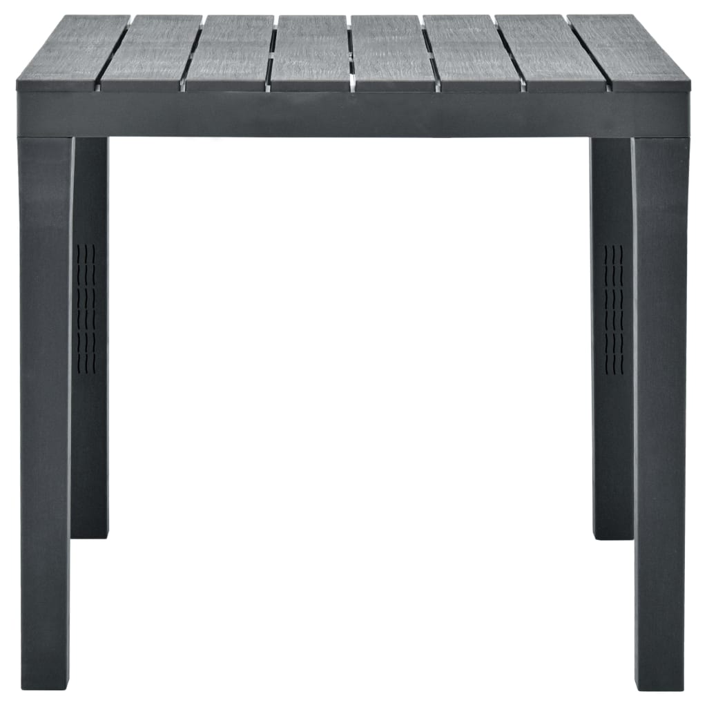 Tavolo da Giardino Antracite 78x78x72 cm in Plastica - homemem39