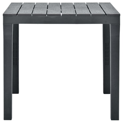 Tavolo da Giardino Antracite 78x78x72 cm in Plastica - homemem39