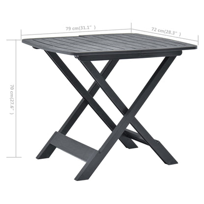 Tavolo da Giardino Antracite 79x72x70 cm in Plastica